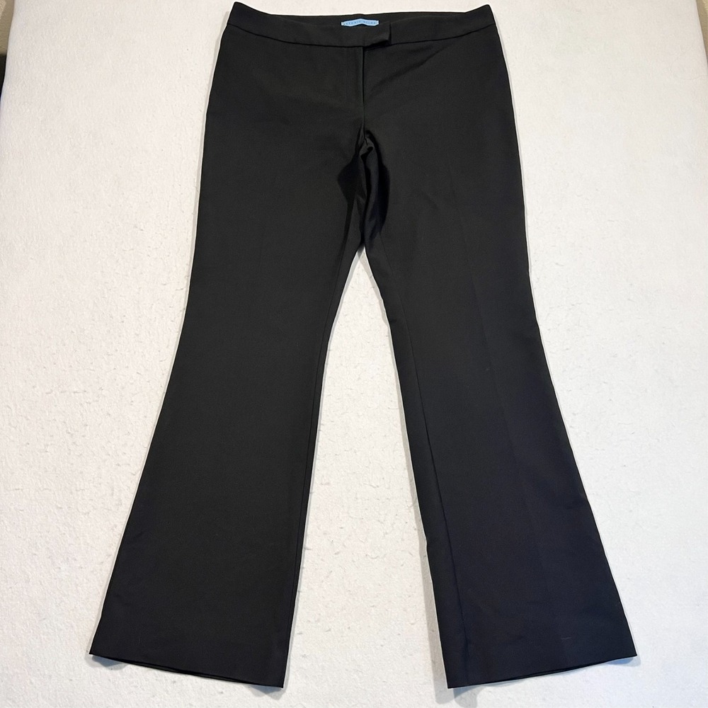 Antonio Melani Dress Pants Trousers Black Flare Leg Career Women's 14 36x32.5